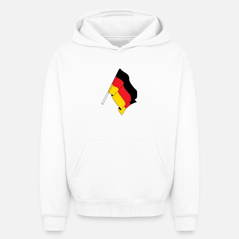 Drapeau de l’Allemagne - Sweat à capuche unisexe oversize épais SPREAD - blanc