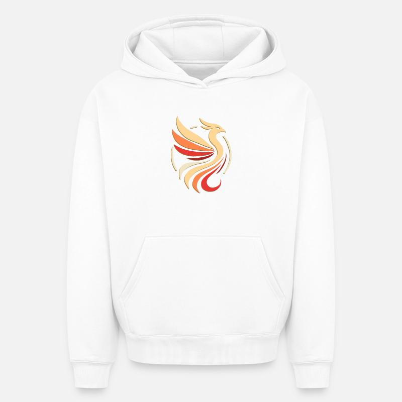 Phénix - Sweat à capuche unisexe oversize épais SPREAD - blanc