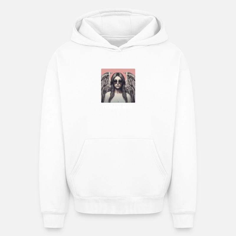 Icône de la mode - Sweat à capuche unisexe oversize épais SPREAD - blanc