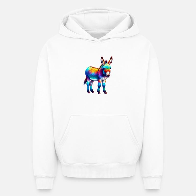 Mule âne - Sweat à capuche unisexe oversize épais SPREAD - blanc