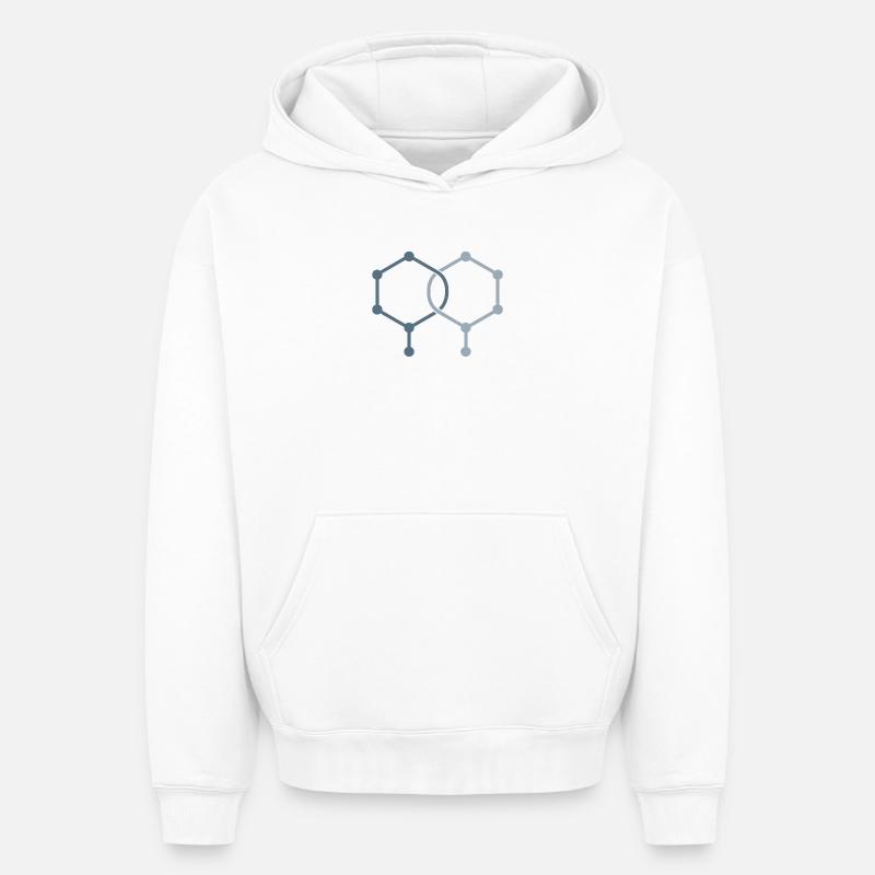 Décalage d’isomères – Conception chimique - Sweat à capuche unisexe oversize épais SPREAD - blanc