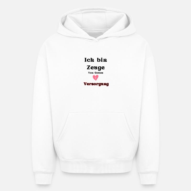 Motif Cœur et Soins - Sweat à capuche unisexe oversize épais SPREAD - blanc