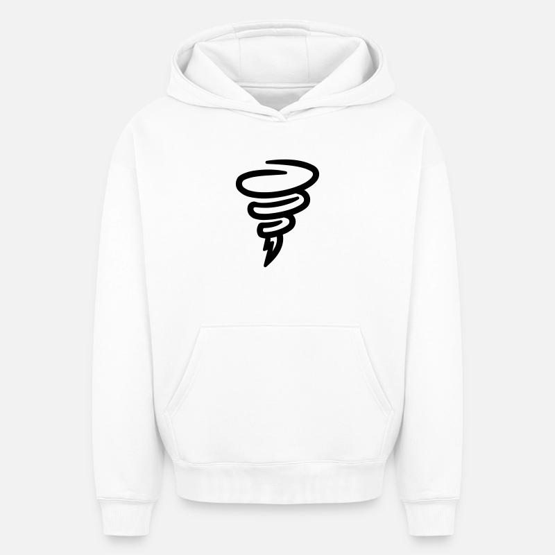 tornade - Sweat à capuche unisexe oversize épais SPREAD - blanc