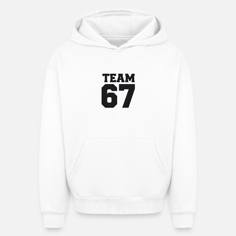 Team 67 - Sweat à capuche unisexe oversize épais SPREAD - blanc