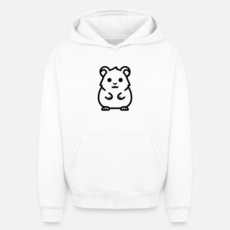 hamster - Sweat à capuche unisexe oversize épais SPREAD - blanc