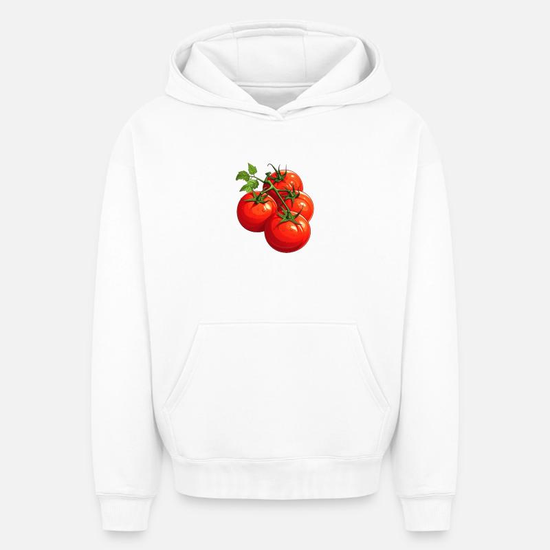 Tomates - Sweat à capuche unisexe oversize épais SPREAD - blanc