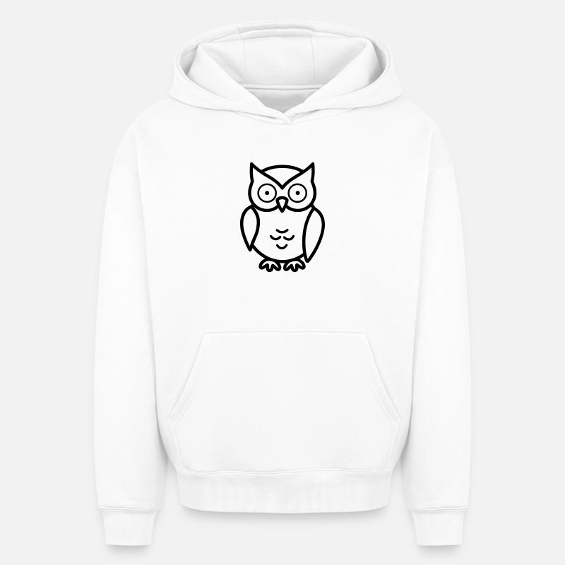 chouette - Sweat à capuche unisexe oversize épais SPREAD - blanc