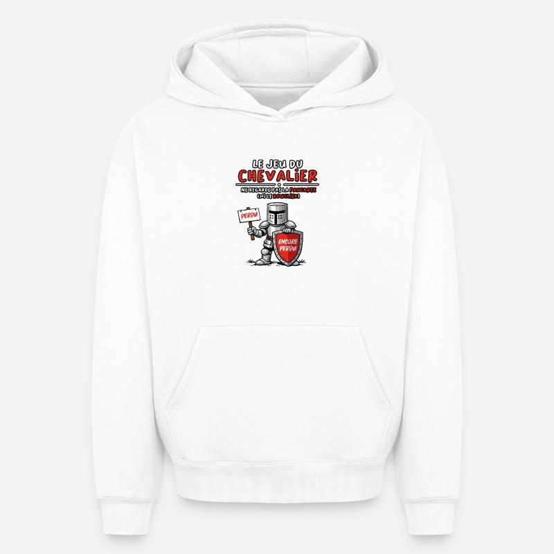 Le jeu du chevalier - Sweat à capuche unisexe oversize épais SPREAD - blanc