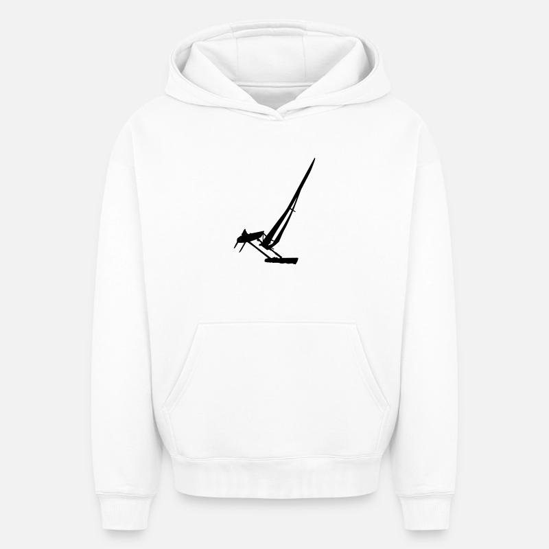 catamaran - Sweat à capuche unisexe oversize épais SPREAD - blanc