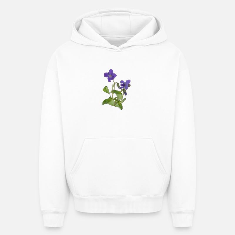 violet - Sweat à capuche unisexe oversize épais SPREAD - blanc