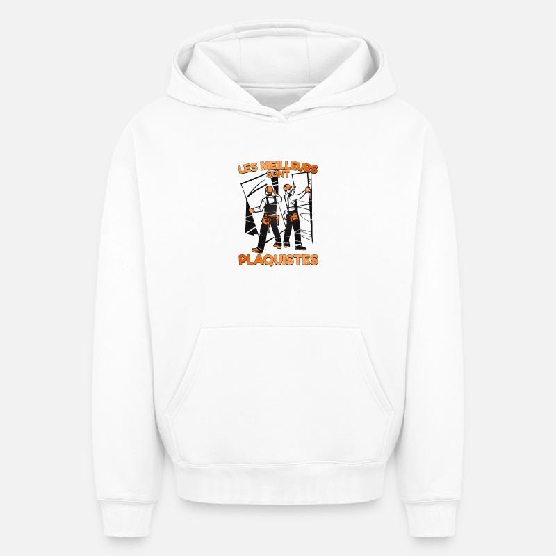 Plaquistes - Sweat à capuche unisexe oversize épais SPREAD - blanc