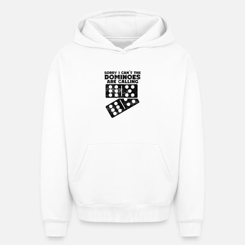 Conception de domino - Sweat à capuche unisexe oversize épais SPREAD - blanc