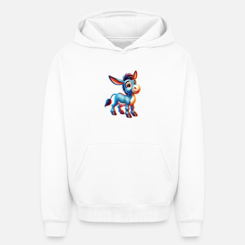 Mule âne - Sweat à capuche unisexe oversize épais SPREAD - blanc