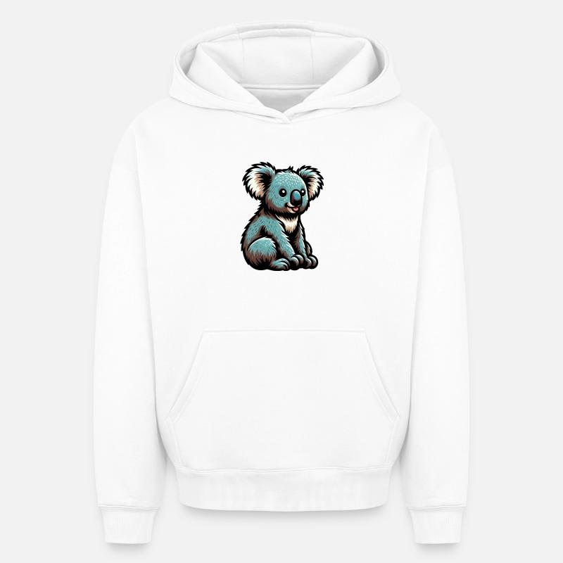 Koala - Sweat à capuche unisexe oversize épais SPREAD - blanc