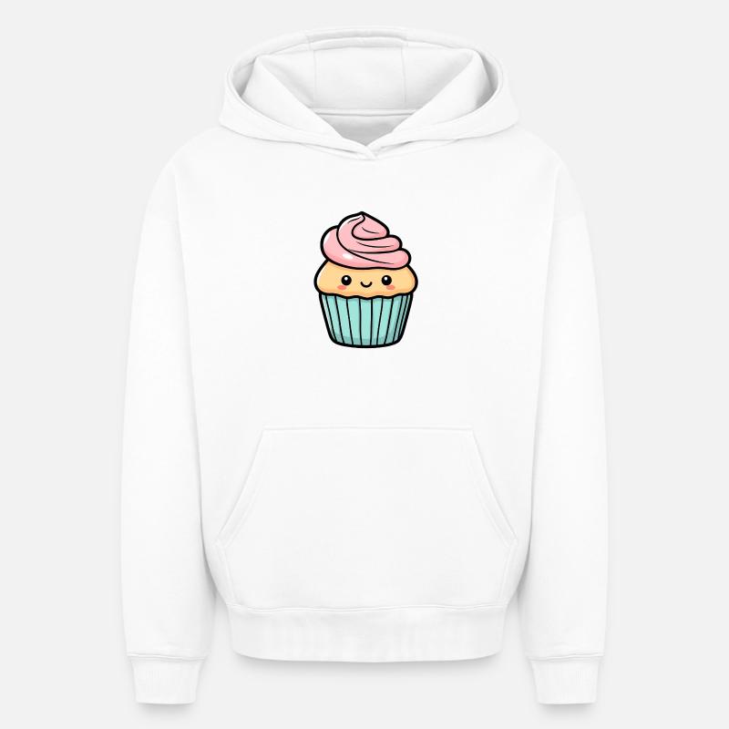 Cupcake - Sweat à capuche unisexe oversize épais SPREAD - blanc