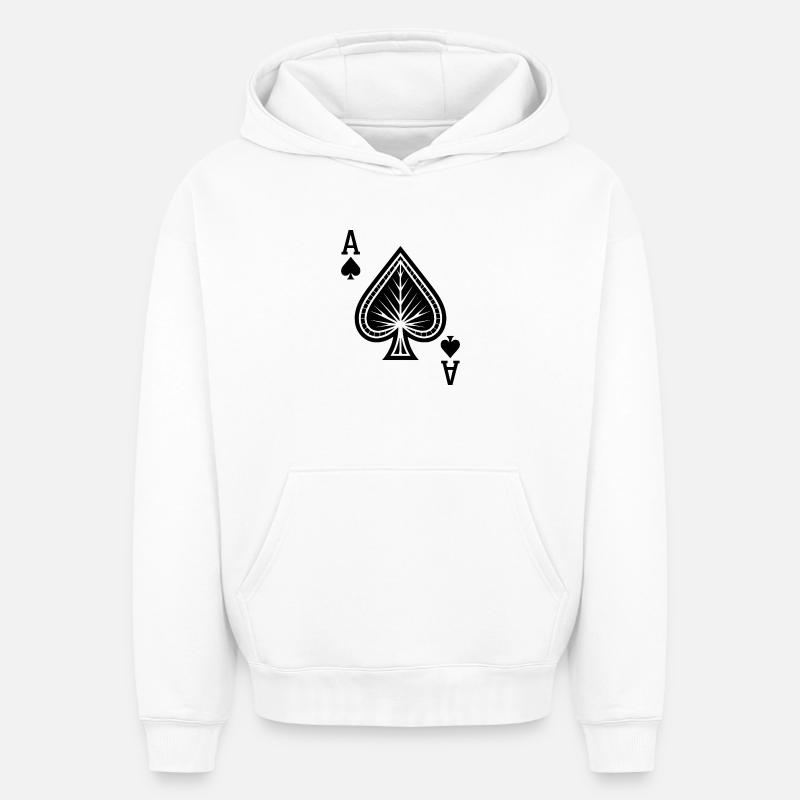 As de pique - Sweat à capuche unisexe oversize épais SPREAD - blanc