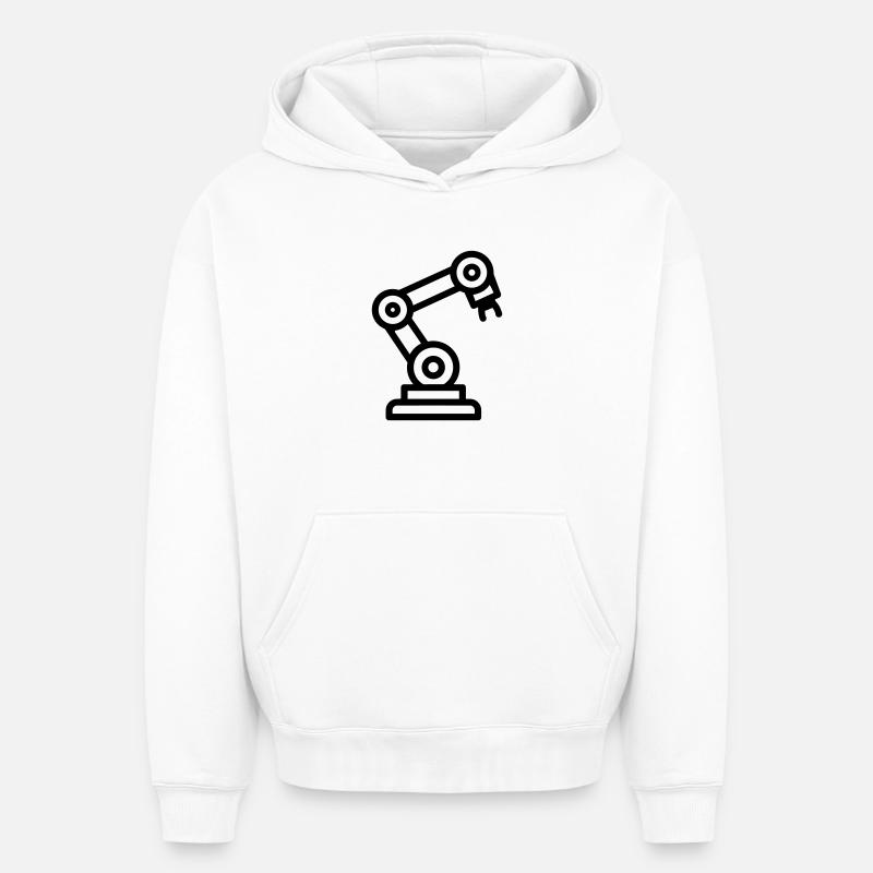 bras robotique - Sweat à capuche unisexe oversize épais SPREAD - blanc