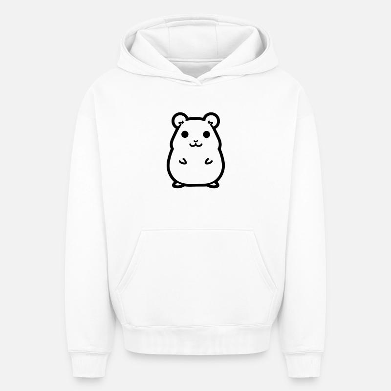hamster - Sweat à capuche unisexe oversize épais SPREAD - blanc