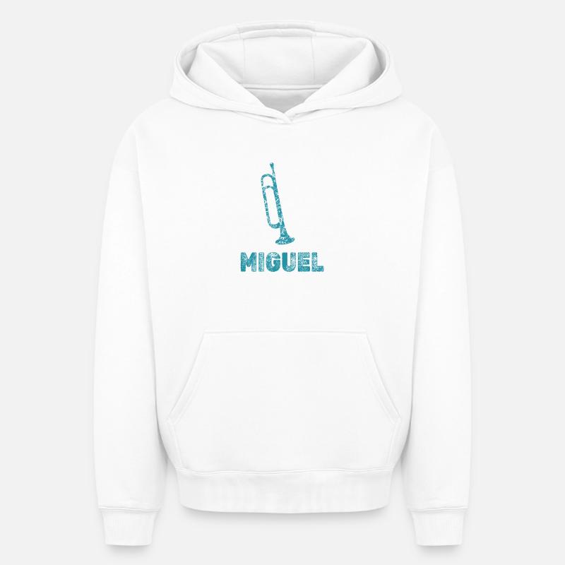Miguel - Sweat à capuche unisexe oversize épais SPREAD - blanc
