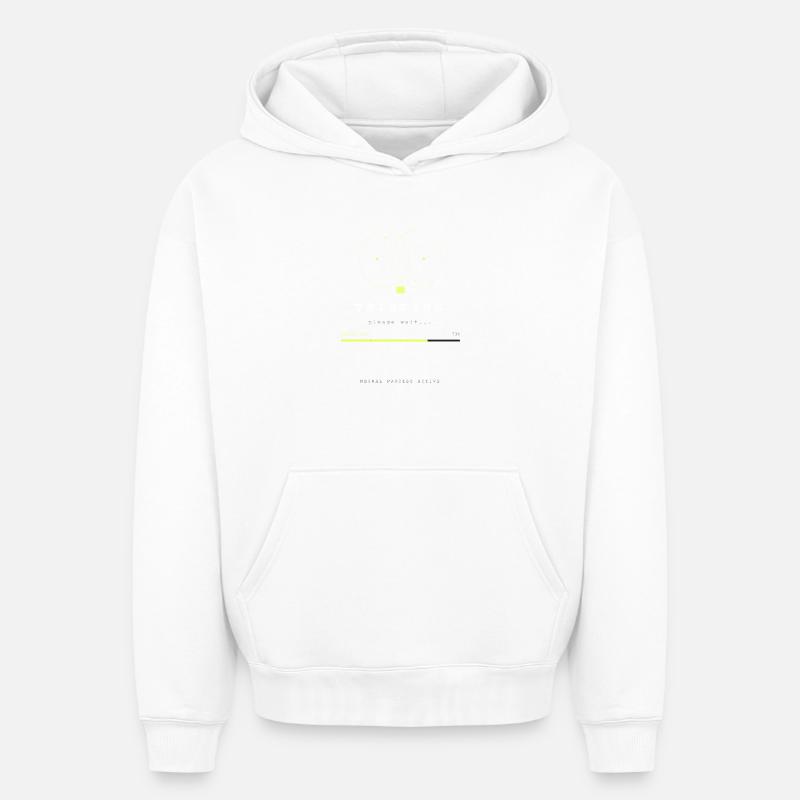 BRAIN.EXE IS LOADING - Sweat à capuche unisexe oversize épais SPREAD - blanc