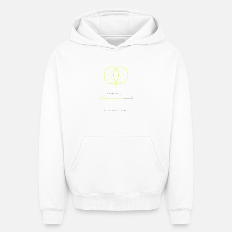 BRAIN.EXE IS LOADING - Sweat à capuche unisexe oversize épais SPREAD - blanc