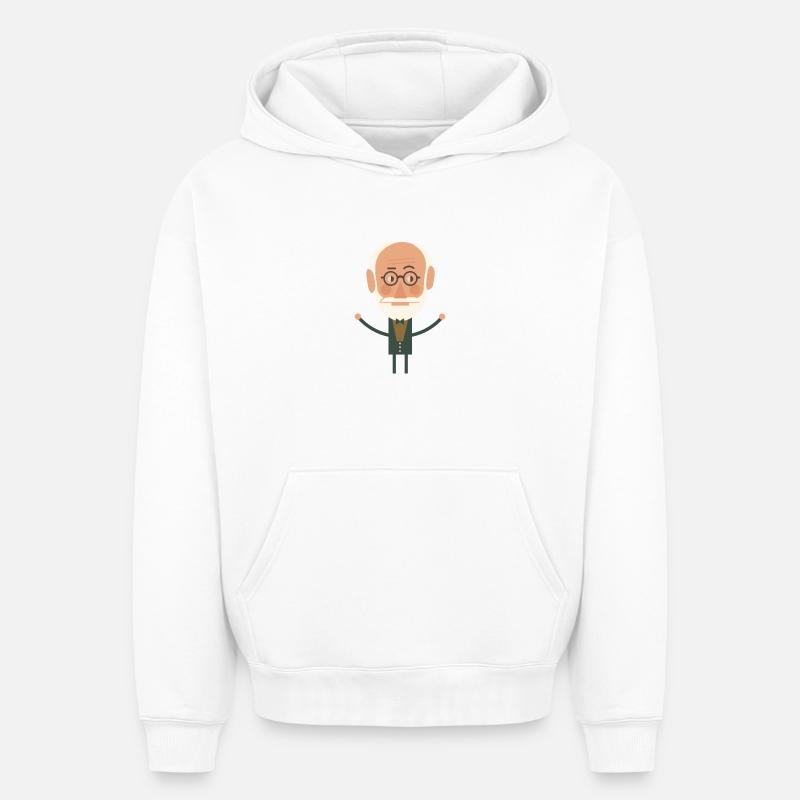 Sigmund Freud - Sweat à capuche unisexe oversize épais SPREAD - blanc