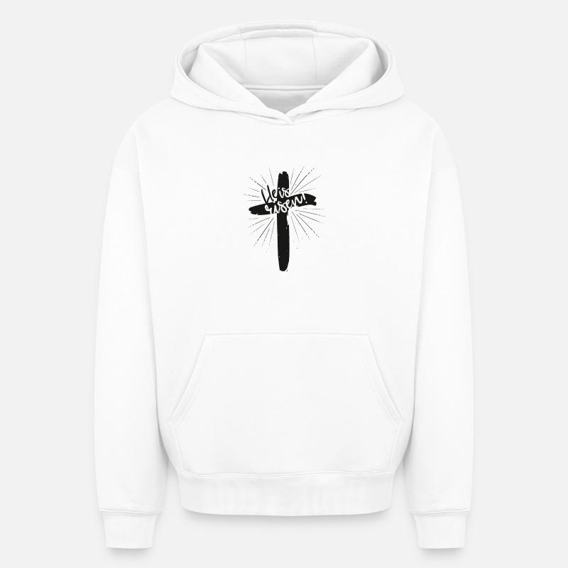 Il est ressuscité - Sweat à capuche unisexe oversize épais SPREAD - blanc