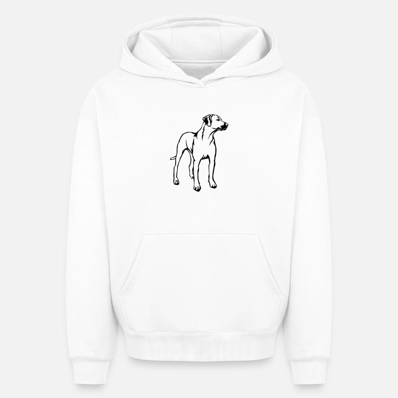 Rhodesian Ridgeback - Sweat à capuche unisexe oversize épais SPREAD - blanc