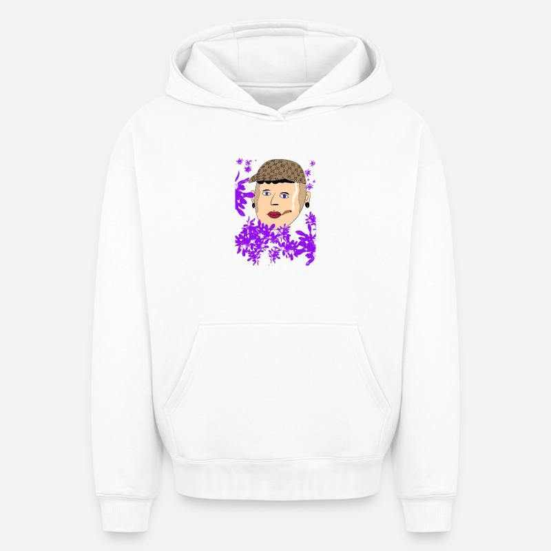 Talahon Dessin d’Enfants - Sweat à capuche unisexe oversize épais SPREAD - blanc
