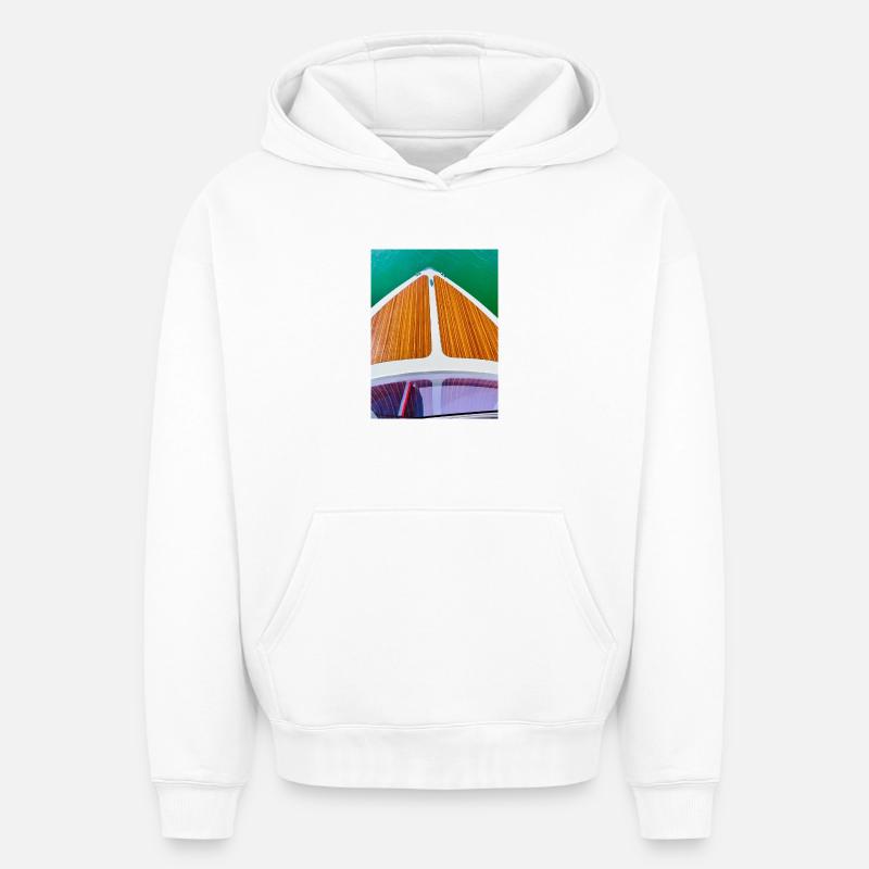Canot automobile - Sweat à capuche unisexe oversize épais SPREAD - blanc