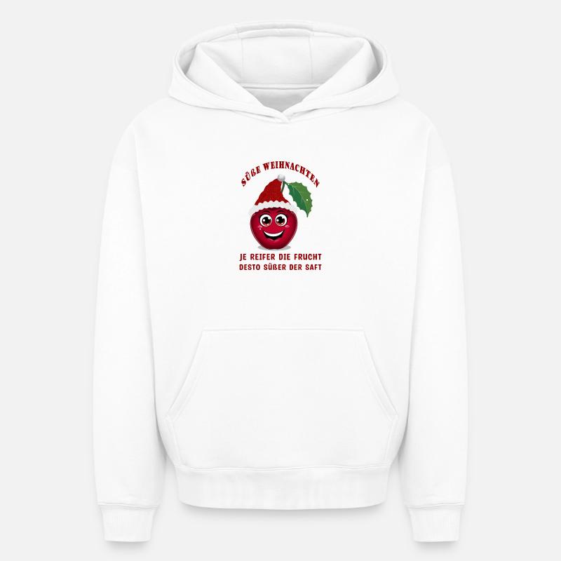 Merisier - Sweat à capuche unisexe oversize épais SPREAD - blanc