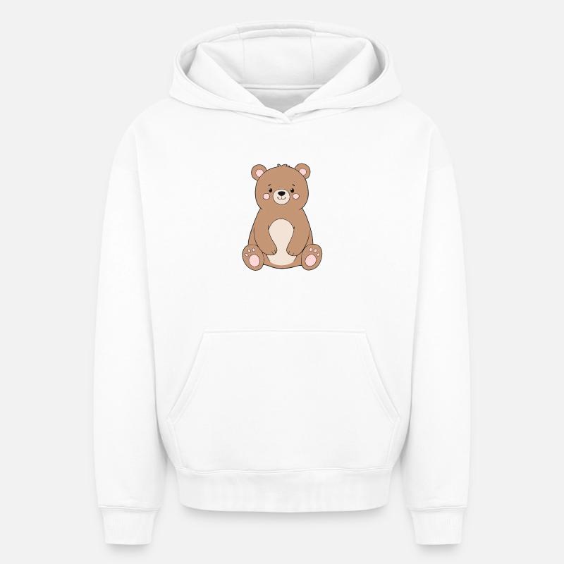 Ours - Sweat à capuche unisexe oversize épais SPREAD - blanc
