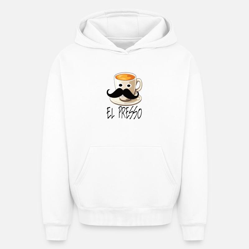 Expresso - Sweat à capuche unisexe oversize épais SPREAD - blanc