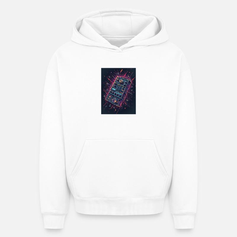 Digital DJ Controller Explosion - Oversized Heavyweight Unisex Hoodie - Weiß