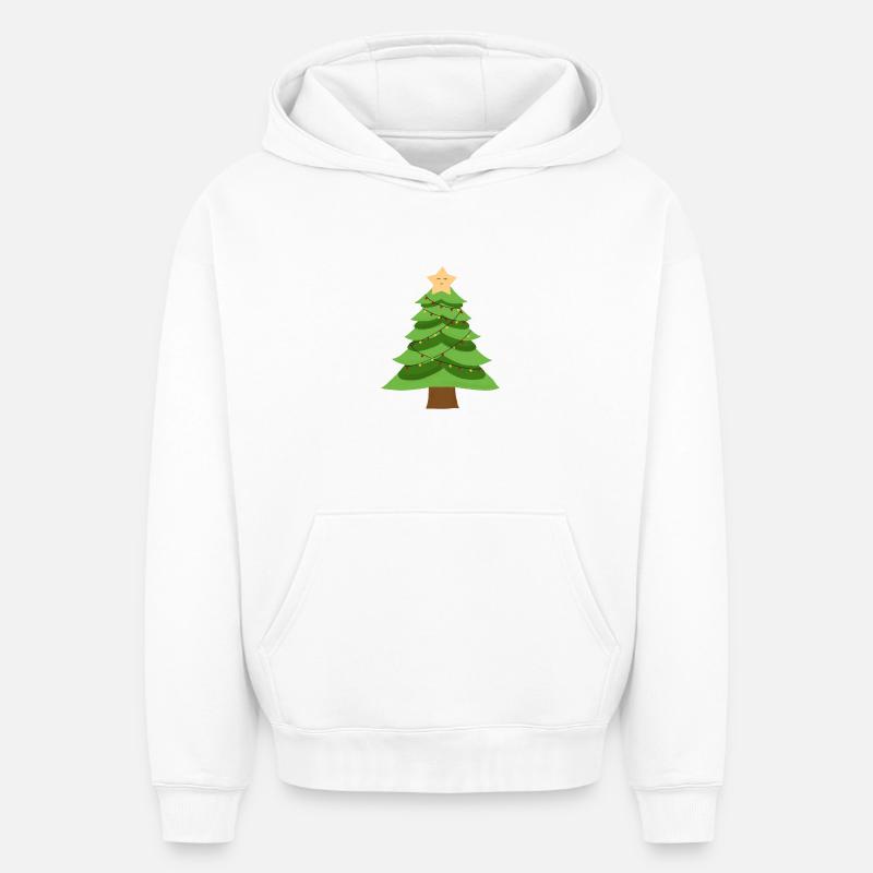 Petit sapin de Noël  - Sweat à capuche unisexe oversize épais SPREAD - blanc