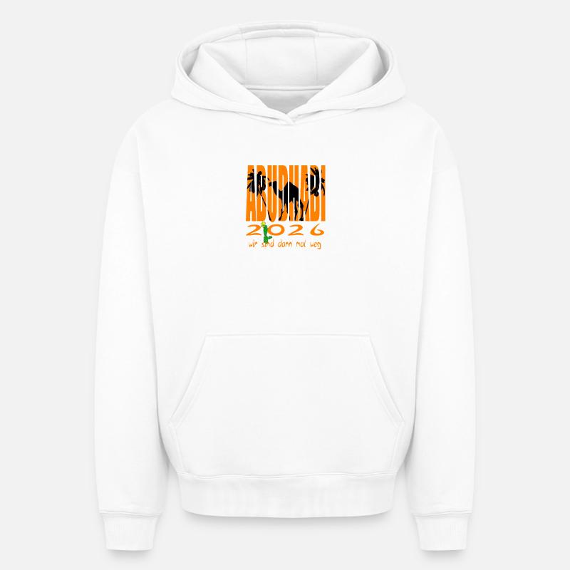AbudhABI 2026 - Sweat à capuche unisexe oversize épais SPREAD - blanc