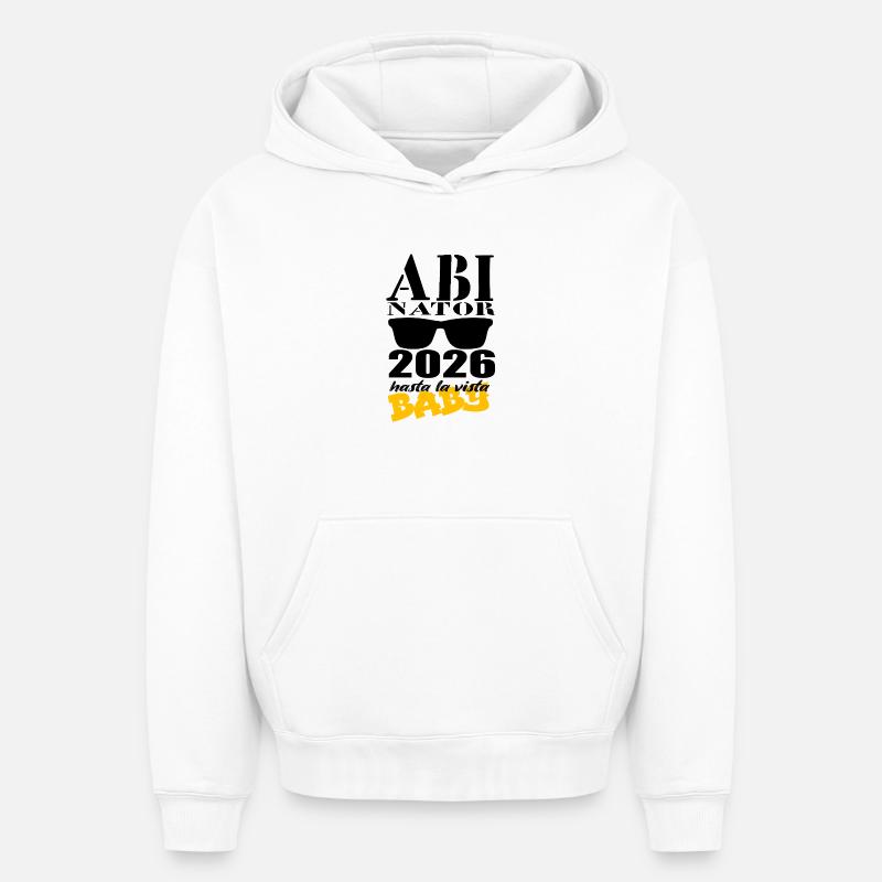 ABInator 2026 - Sweat à capuche unisexe oversize épais SPREAD - blanc