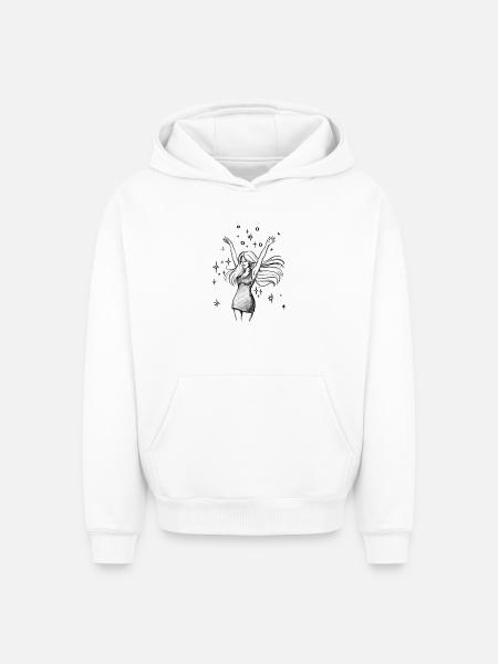 Dancing Woman Empowerment - Illustration - Oversized Heavyweight Unisex Hoodie - white