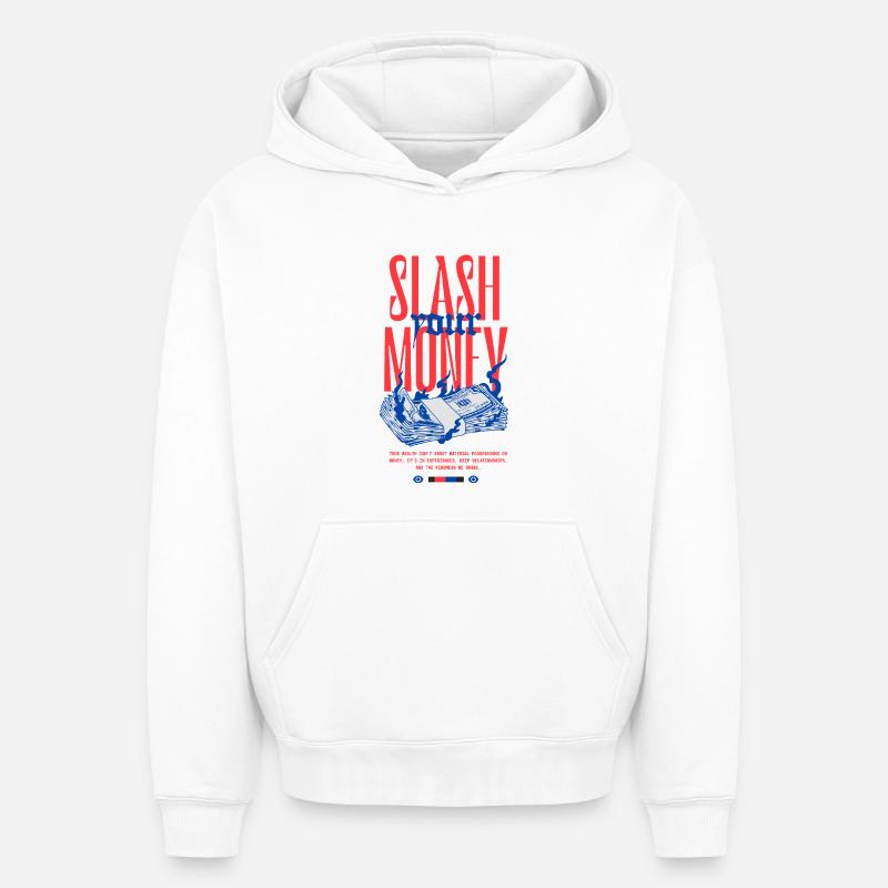 Éclaboussures d’Argent - Sweat à capuche unisexe oversize épais SPREAD - blanc