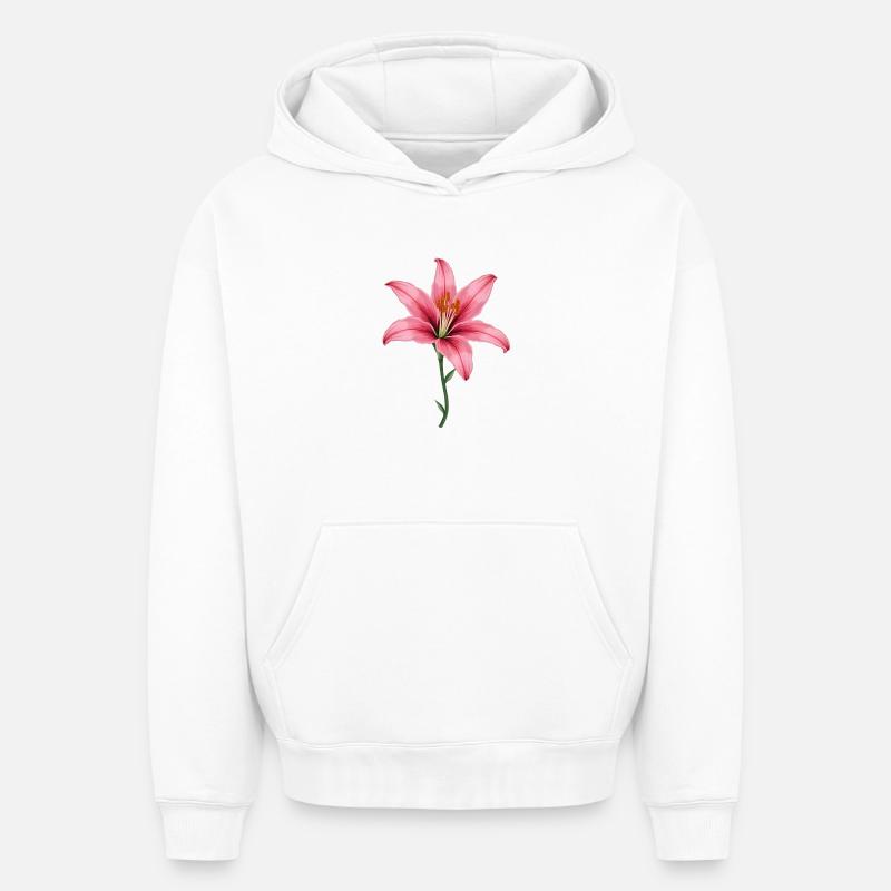 Lys Rose - Sweat à capuche unisexe oversize épais SPREAD - blanc
