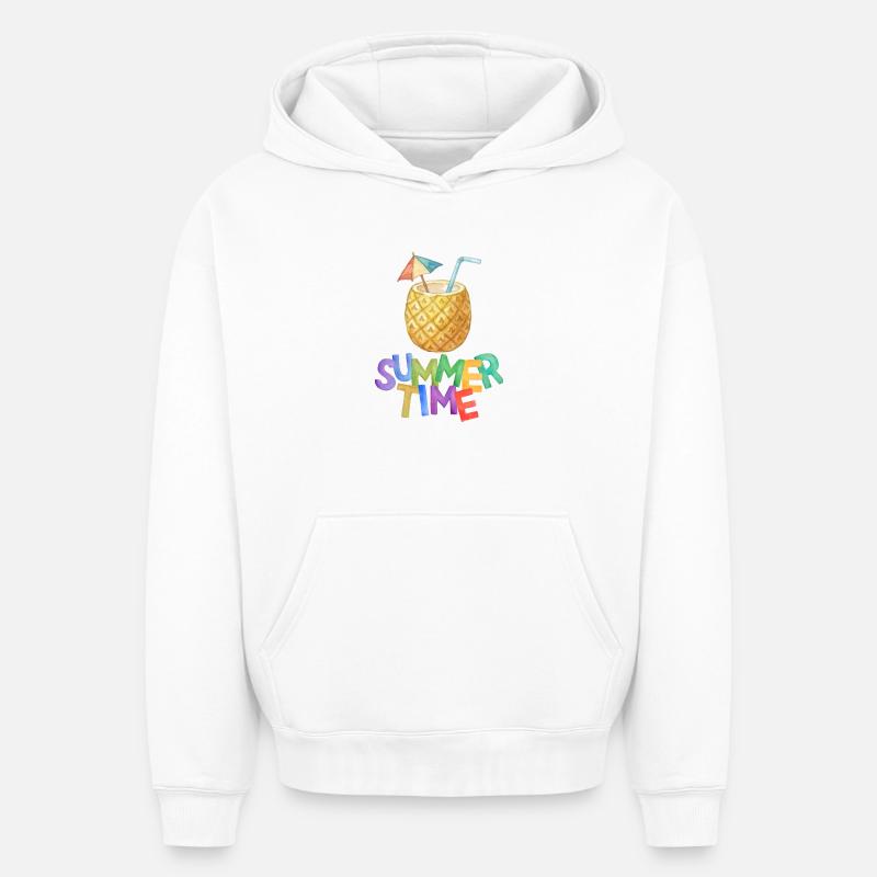 Boisson à l’ananas d’été - Sweat à capuche unisexe oversize épais SPREAD - blanc