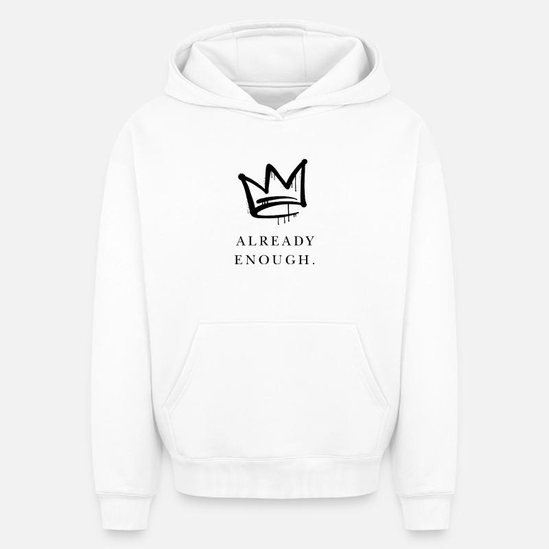 Ça suffit déjà - Sweat à capuche unisexe oversize épais SPREAD - blanc