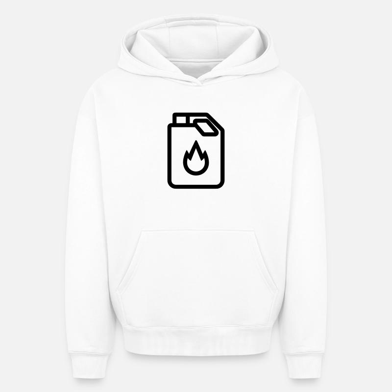 bidon d’essence - Sweat à capuche unisexe oversize épais SPREAD - blanc