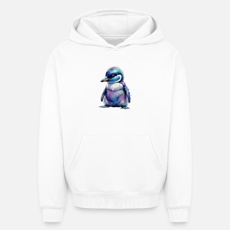 Poussins manchots manchots - Sweat à capuche unisexe oversize épais SPREAD - blanc