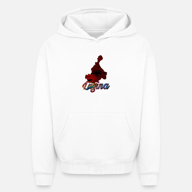 Lugina - Sweat à capuche unisexe oversize épais SPREAD - blanc
