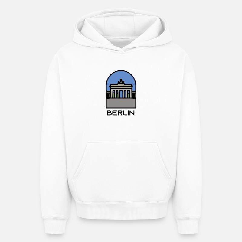 Berlin - Sweat à capuche unisexe oversize épais SPREAD - blanc