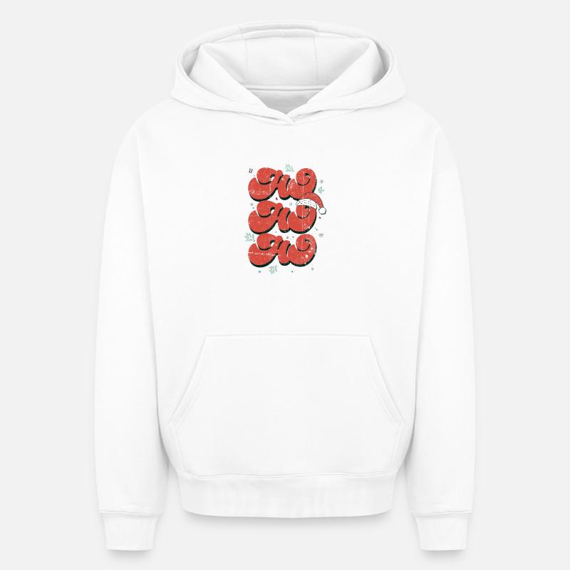 Scénario festif Ho - Sweat à capuche unisexe oversize épais SPREAD - blanc
