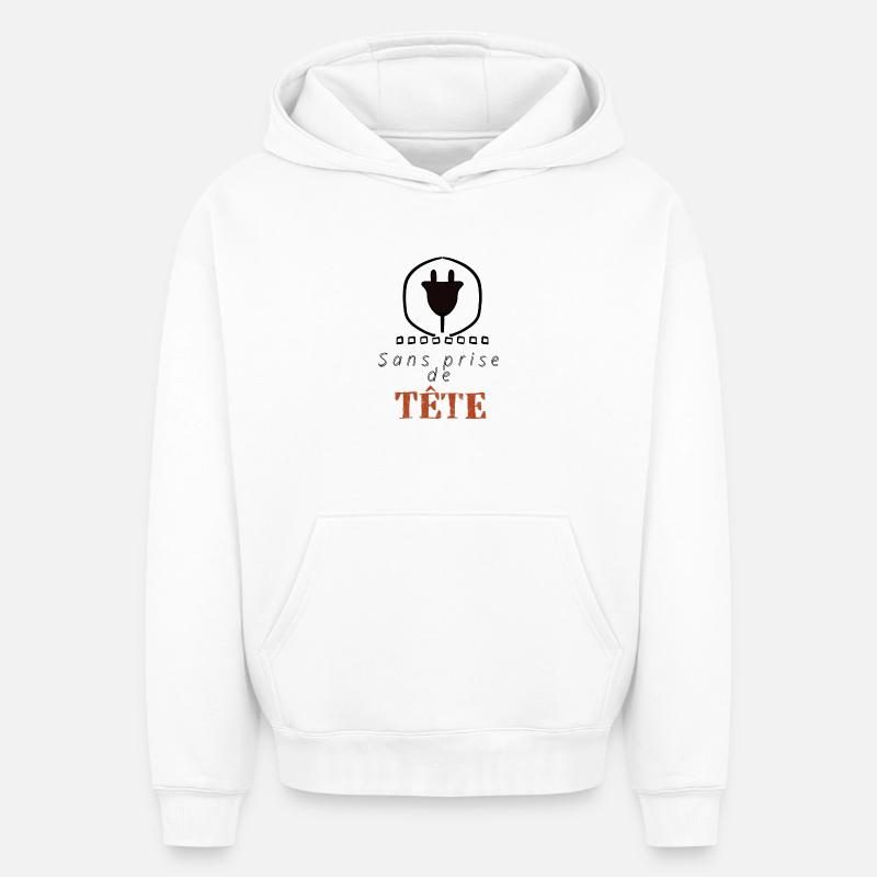 Sans prise de Tête - Sweat à capuche unisexe oversize épais SPREAD - blanc