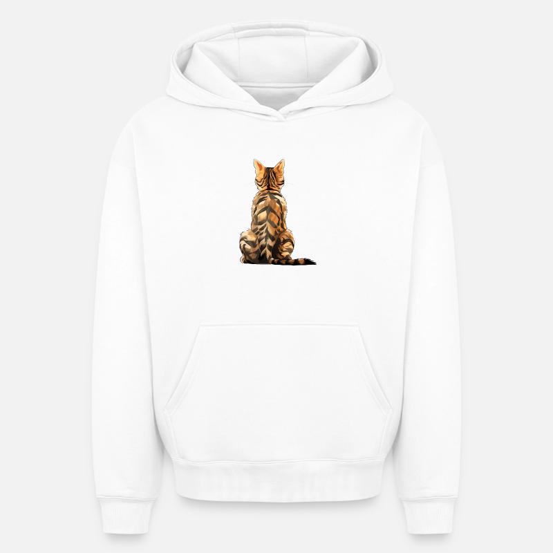 Bengale - Sweat à capuche unisexe oversize épais SPREAD - blanc