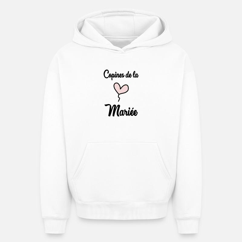 COPINES DE LA MARIEE - Sweat à capuche unisexe oversize épais SPREAD - blanc